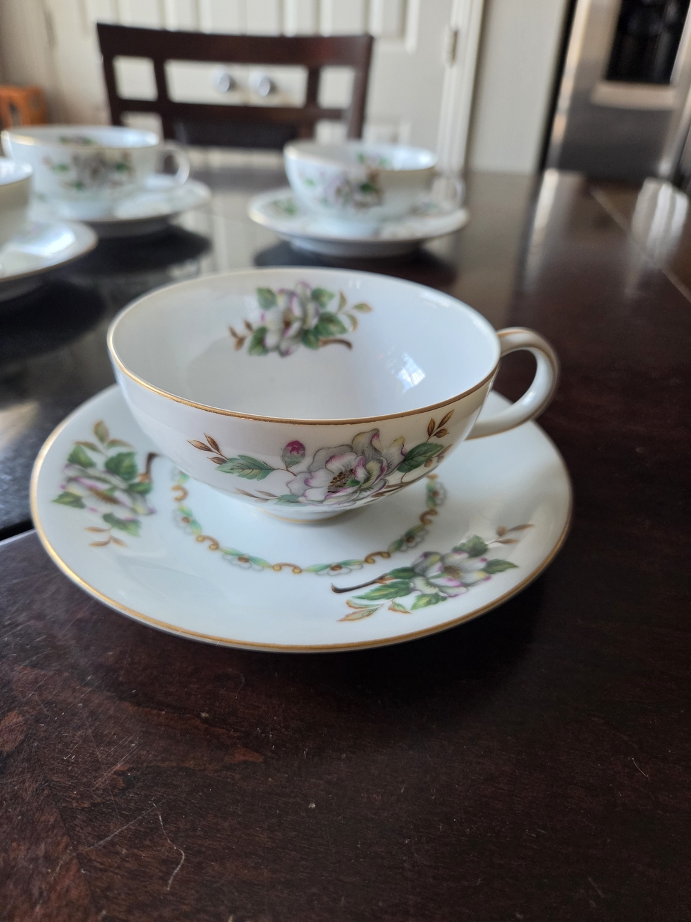 Set Of 7 Coronado  Porcelain Teacup and Saucer -